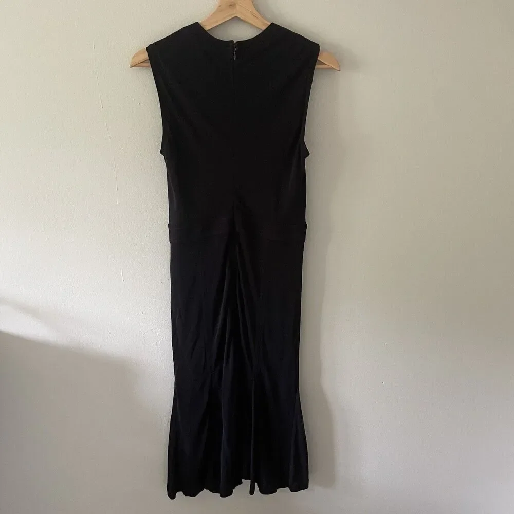 TORY BURCH AUBREY BLACK MIDI DRESS Wedding Guest Cocktail